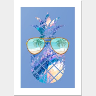 Pineapple Summer and Palm Trees Posters and Art